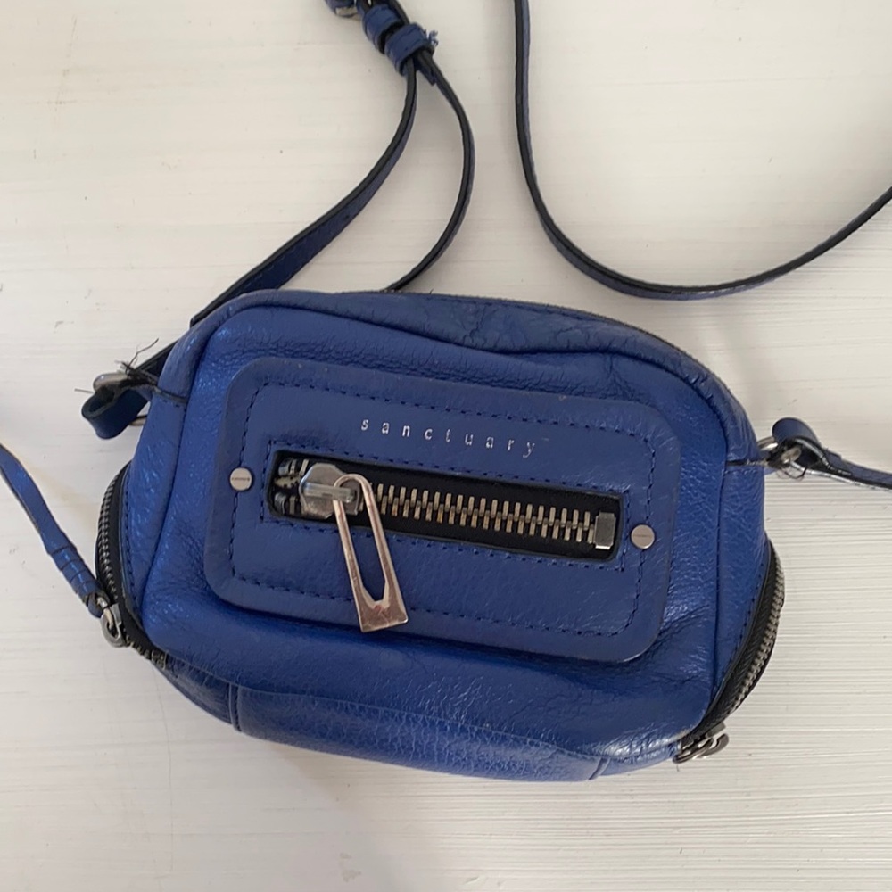 Sanctuary crossbody mini blue leather bag